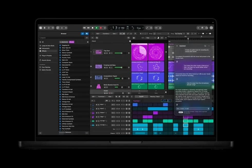 Official Apple preview of the intelligent assistant announced for Logic Pro on Mac