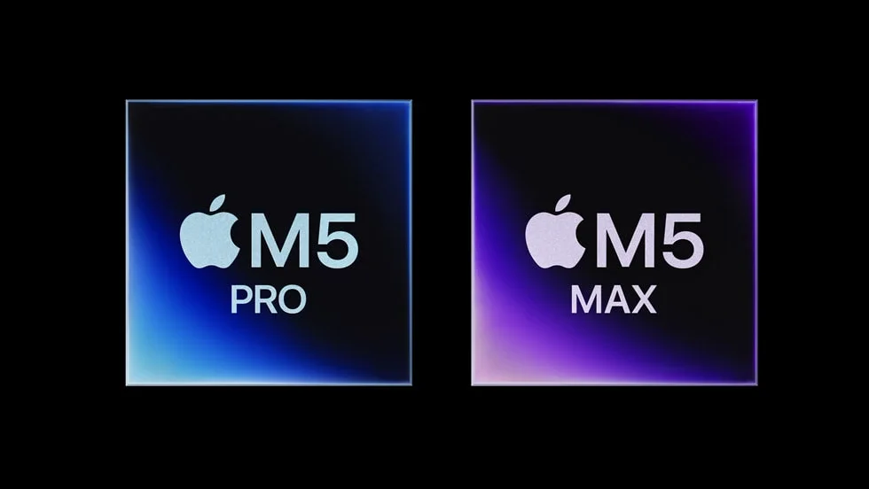 Officiell Apple-grafik av M5 Pro- och M5 Max-chip